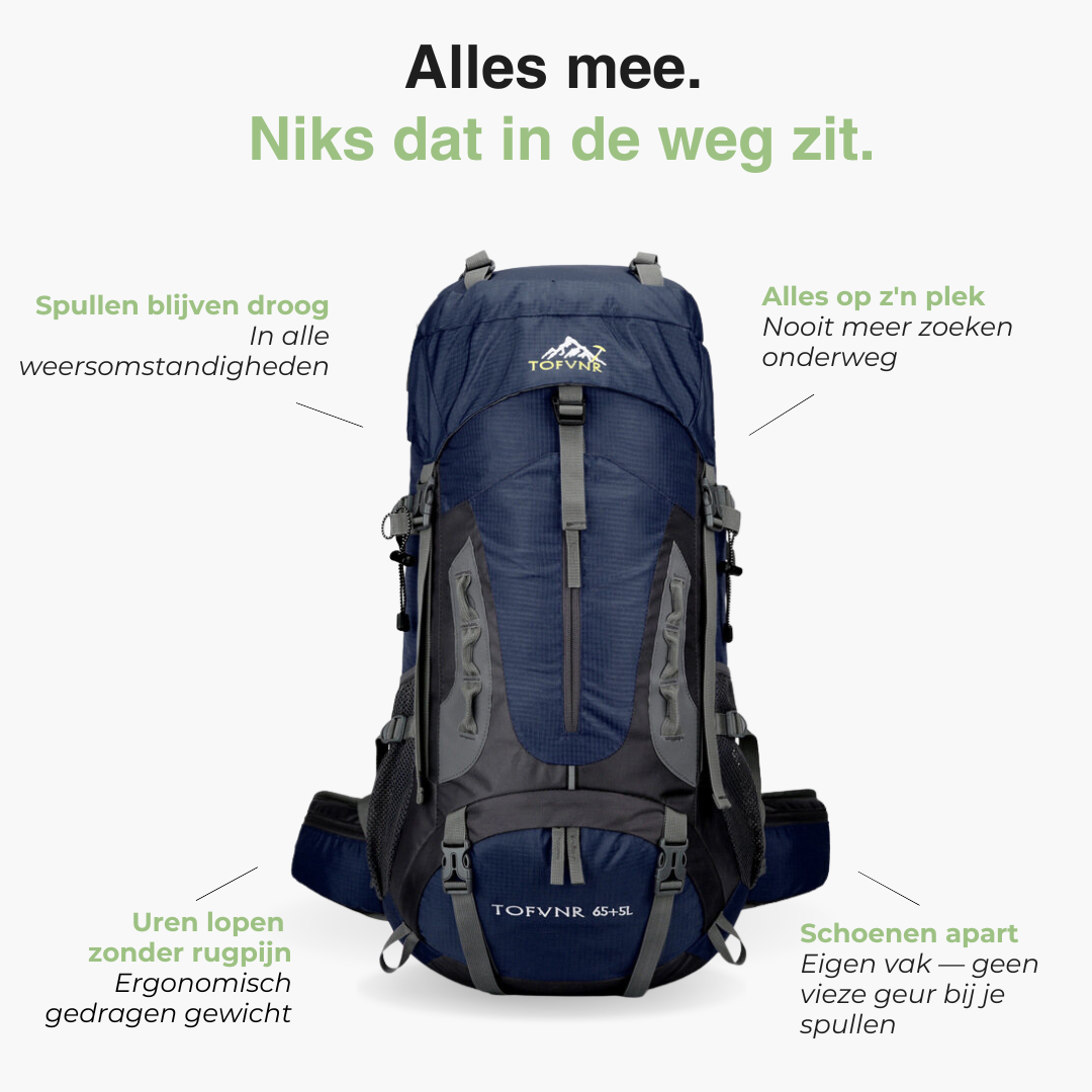 OutdoorHaven - 60L Backpack - Waterdicht