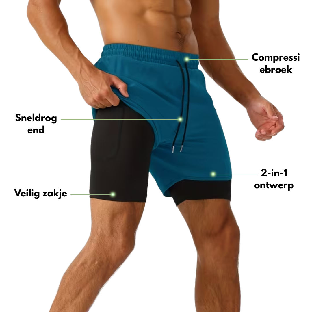 Heren Korte Sport Broek – Binnenbroek - Telefoonzak
