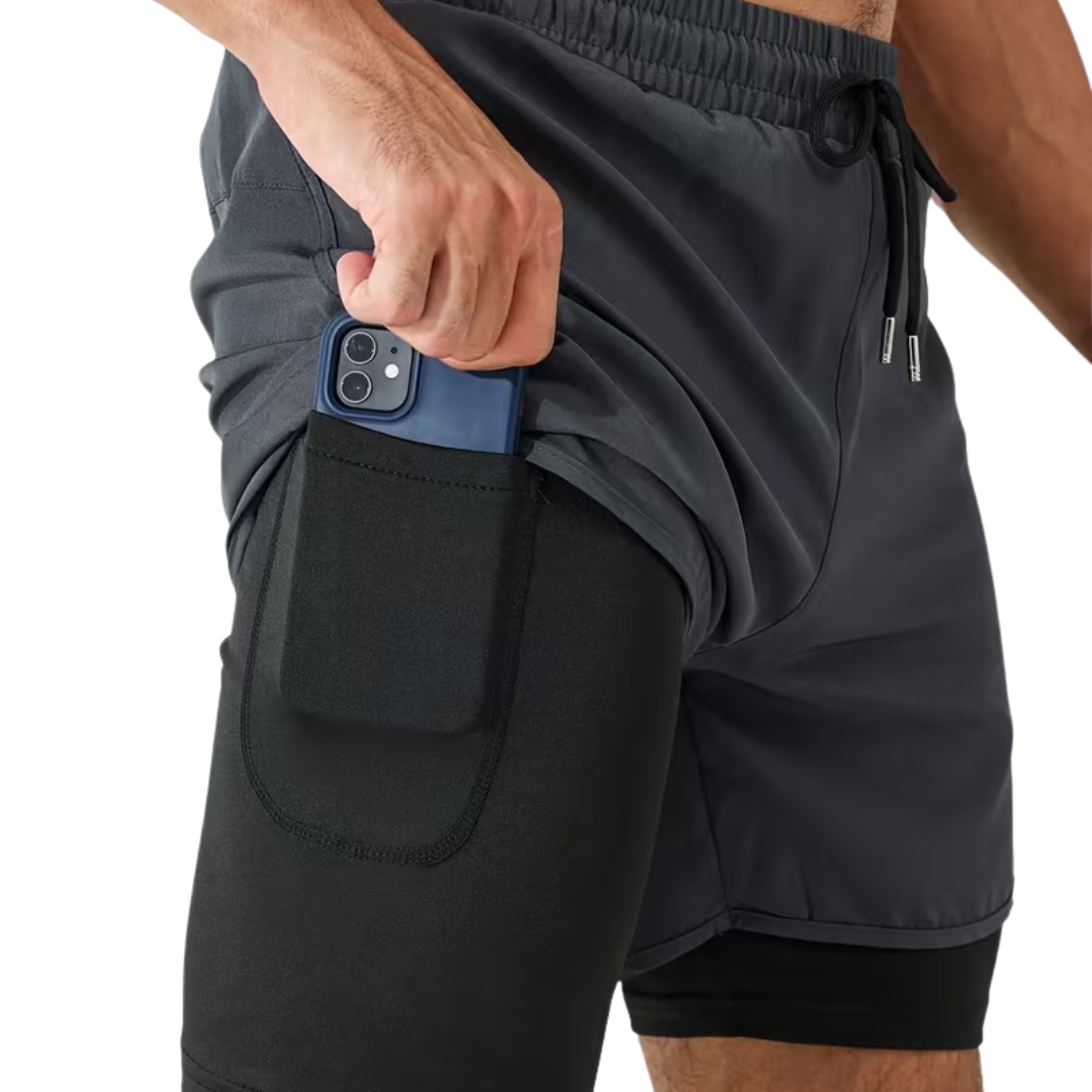 Heren Korte Sport Broek – Binnenbroek - Telefoonzak