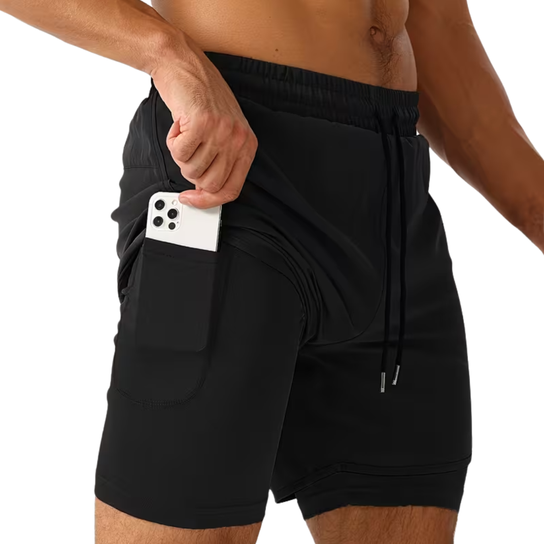 Heren Korte Sport Broek – Binnenbroek - Telefoonzak