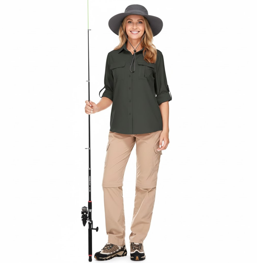 Dames Outdoor Wandelshirt – Ademend – Sneldrogend