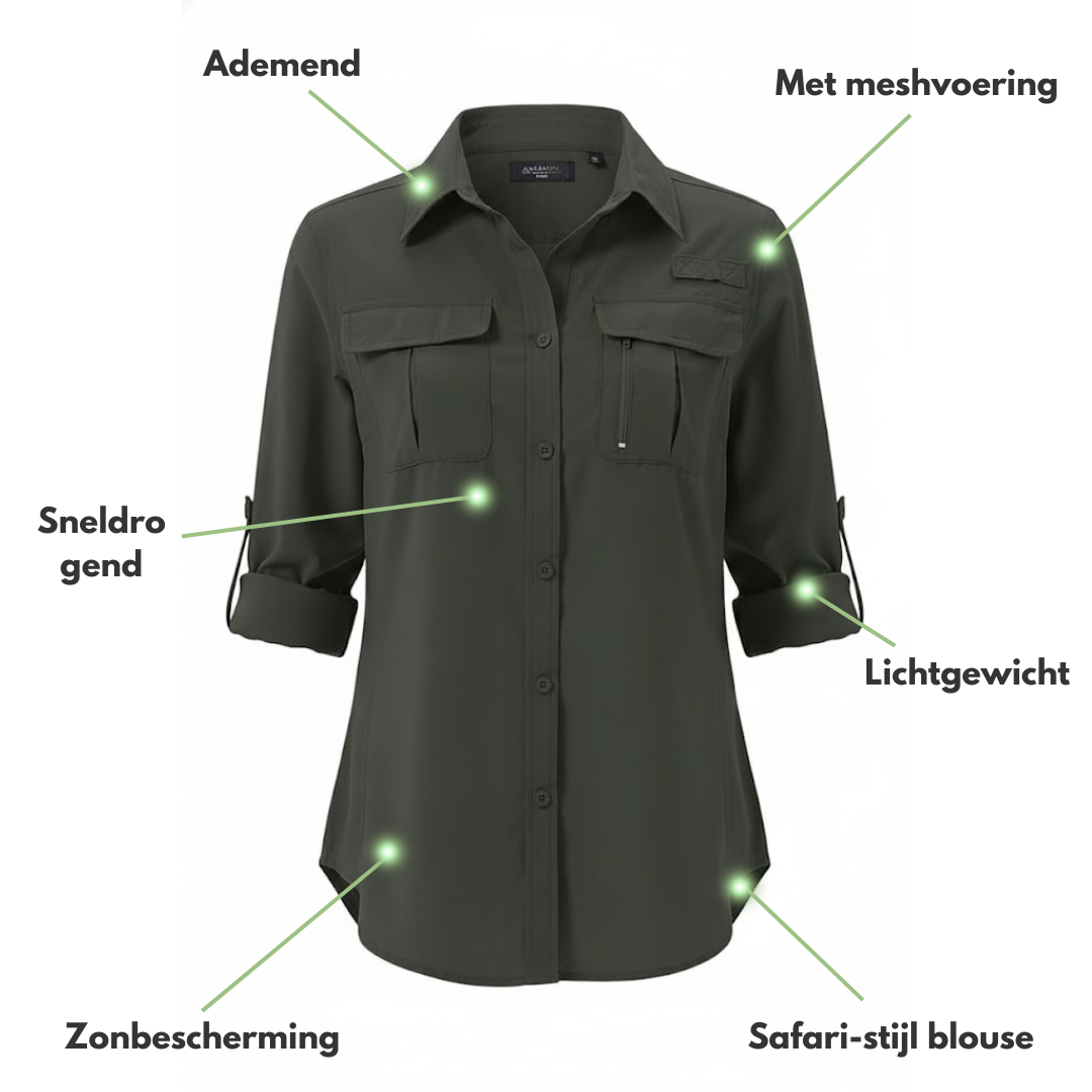 Dames Outdoor Wandelshirt – Ademend – Sneldrogend