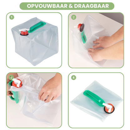 Opvouwbare waterzak 10L - Draagbaar - Camping & Noodgebruik