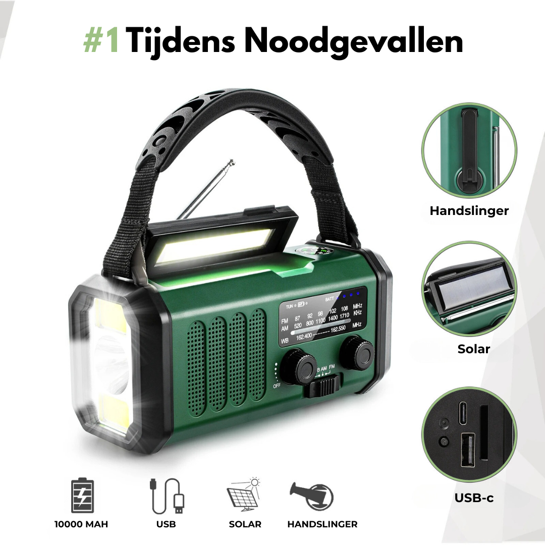 Professionele Noodradio - Solar & Opwindbaar - #1 bij Noodgevallen