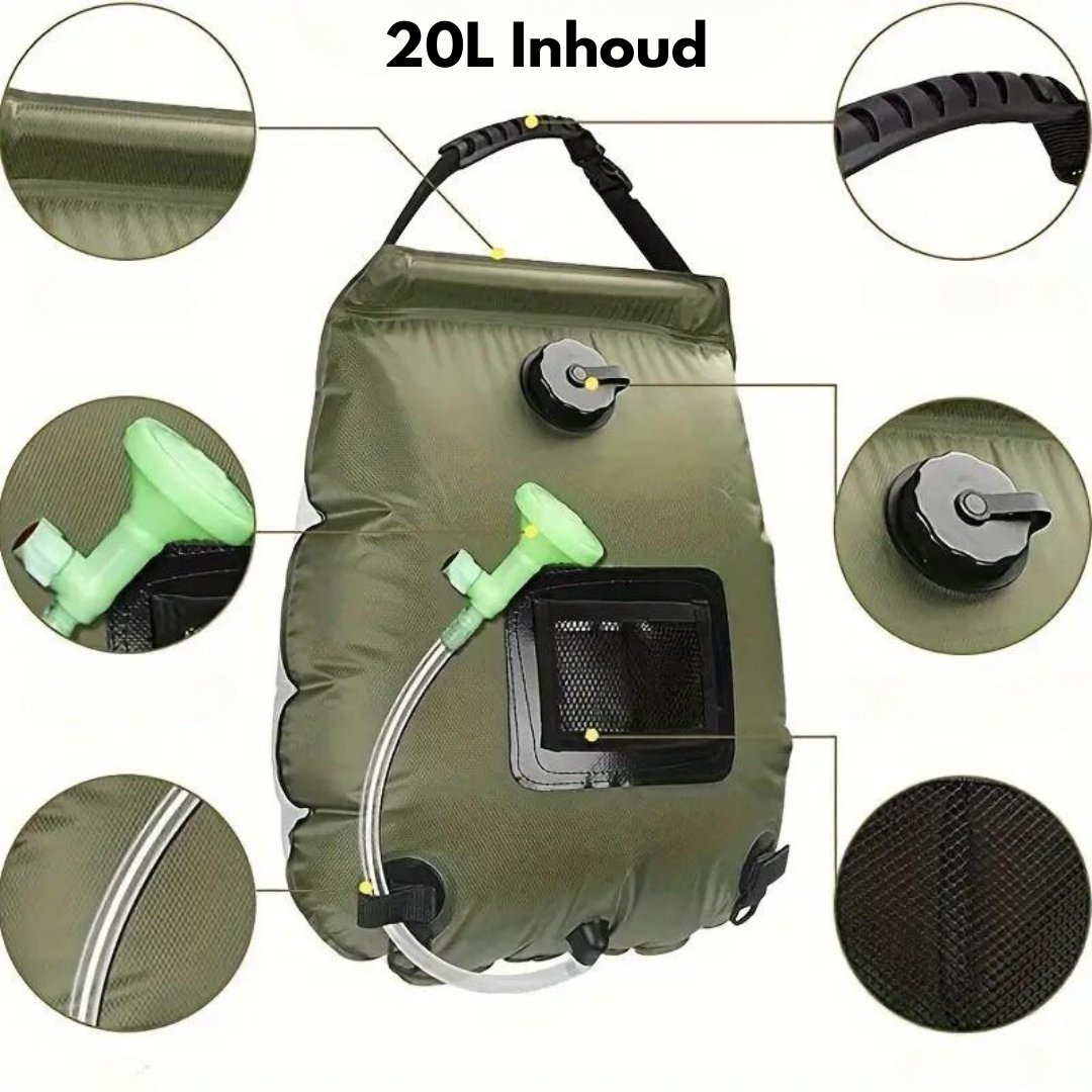 Camping Douche - 20L - Verwarmd - OutdoorHavenNL