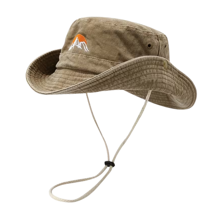Outdoor Bucket Hat - Gewassen Katoen Brede Rand - Kinlint Zonnehoed