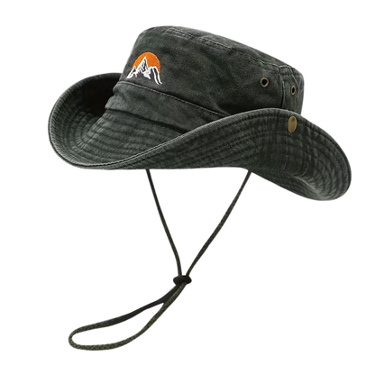 Outdoor Bucket Hat - Gewassen Katoen Brede Rand - Kinlint Zonnehoed