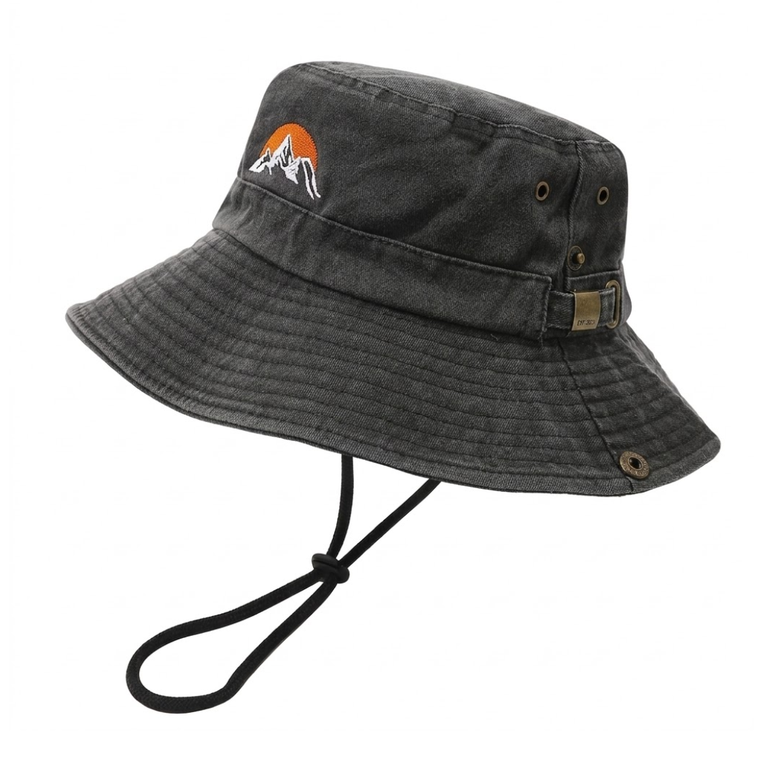 Outdoor Bucket Hat - Gewassen Katoen Brede Rand - Kinlint Zonnehoed