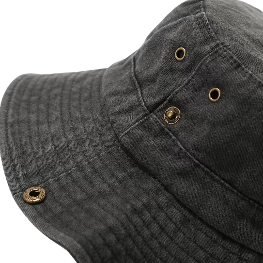 Outdoor Bucket Hat - Gewassen Katoen Brede Rand - Kinlint Zonnehoed