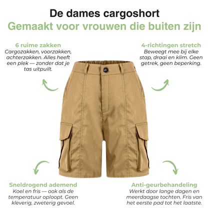 Dames Wandelshort - Multi-Pocket Cargo - Sneldrogend