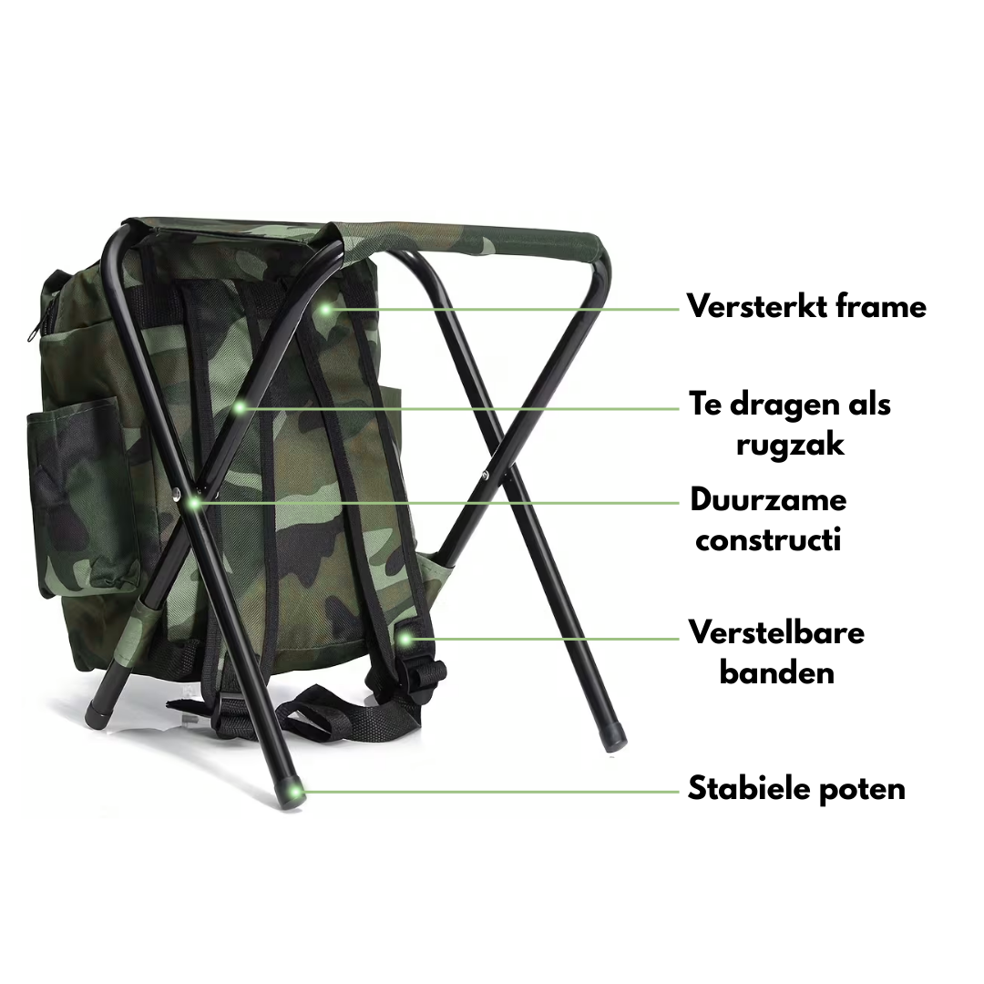 Campingkruk met tas – Rugzakstoel – Draagbaar