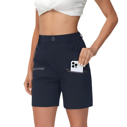 Dames Wandelshort - Rekbare Korte Broek - Ritszakken