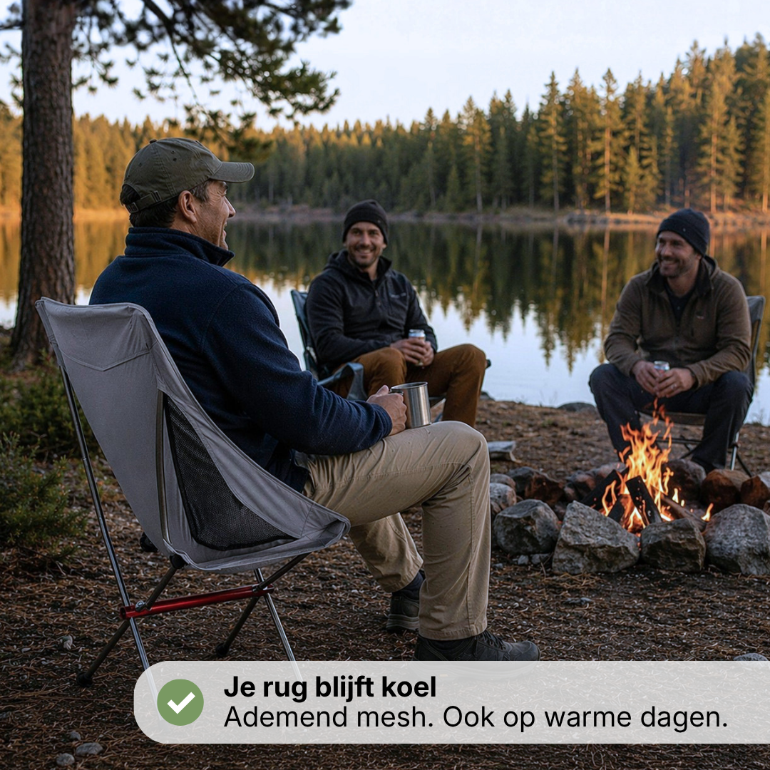 Ultralichte Opvouwbare Campingstoel - Hoge Rug Draagbare Buitenstoel