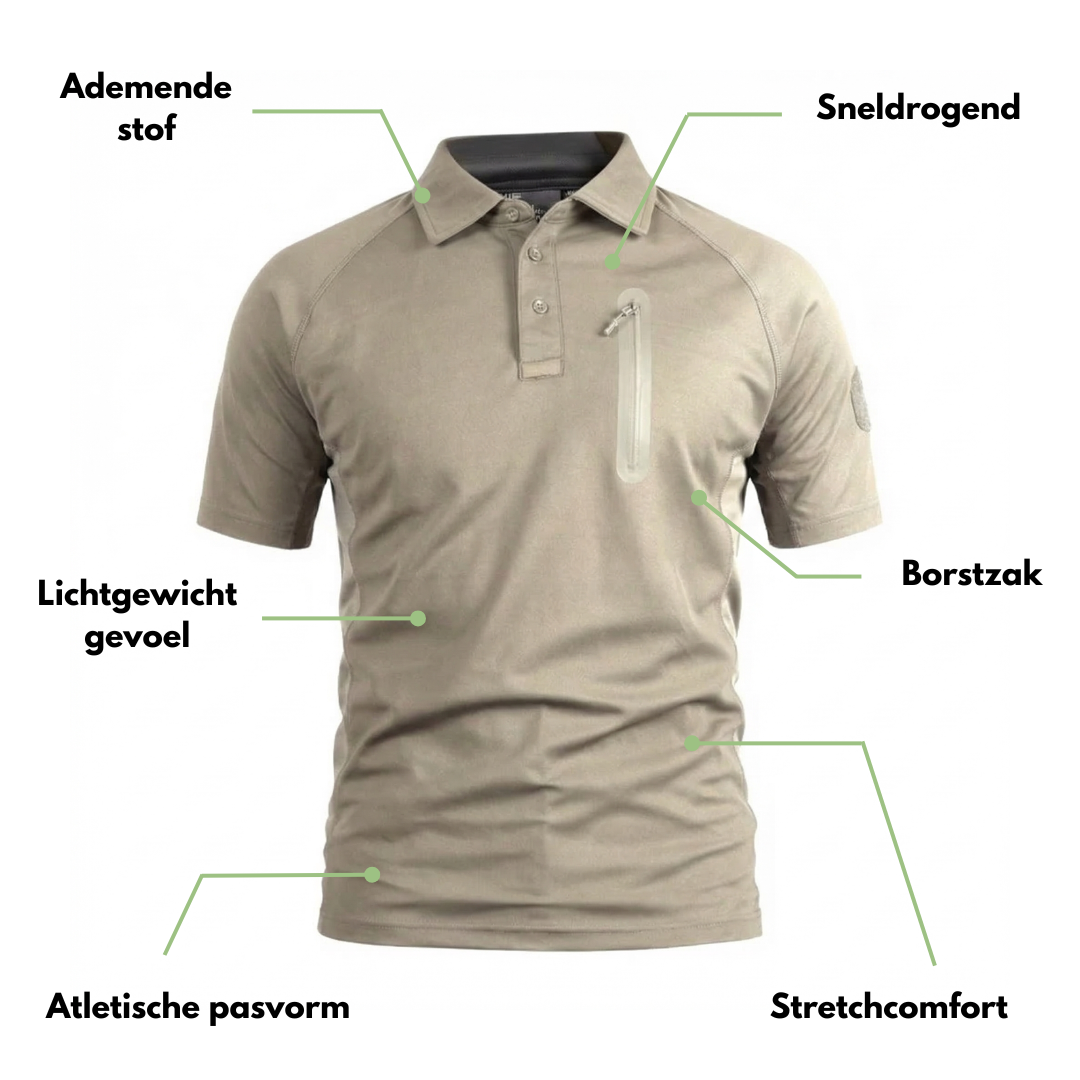 Heren Performance Polo – Ademend - Borstzak