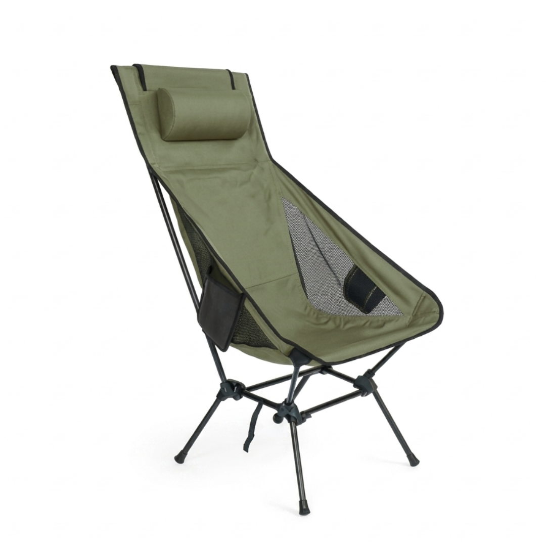 Opvouwbare Campingstoel - Hoge Rug Hoofdsteun - Lichtgewicht