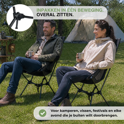 Opvouwbare Campingstoel - Hoge Rug Hoofdsteun - Lichtgewicht