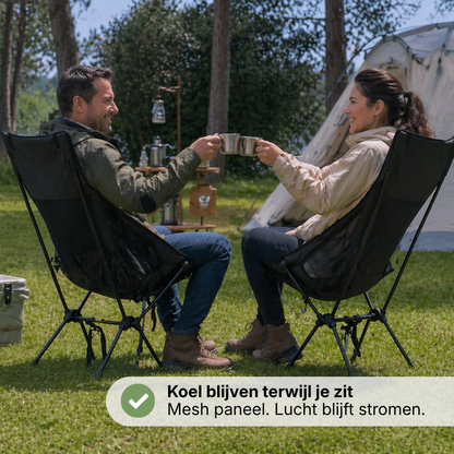Opvouwbare Campingstoel - Hoge Rug Hoofdsteun - Lichtgewicht