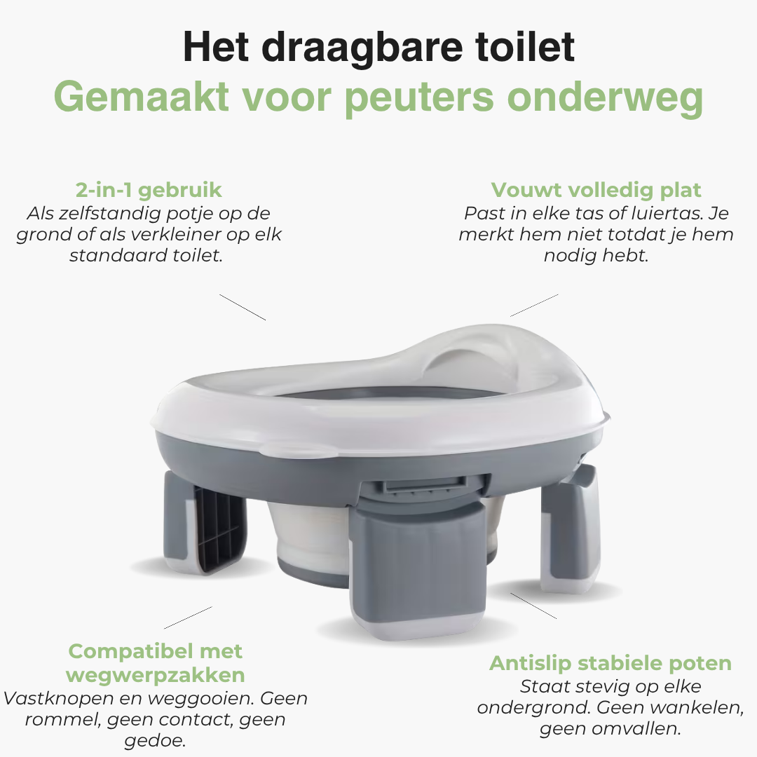 Noodtoilet Draagbaar Opvouwbaar - Reis Potje Peuter - Outdoor Camping