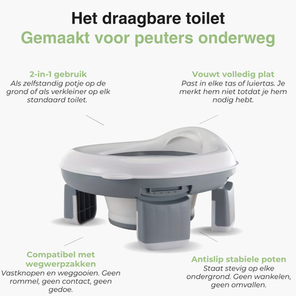 Noodtoilet Draagbaar Opvouwbaar - Reis Potje Peuter - Outdoor Camping