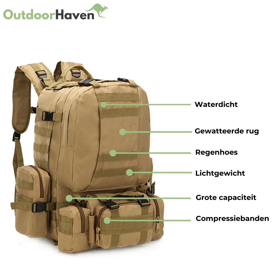 50L Backpack - Army Style - OutdoorHavenNL