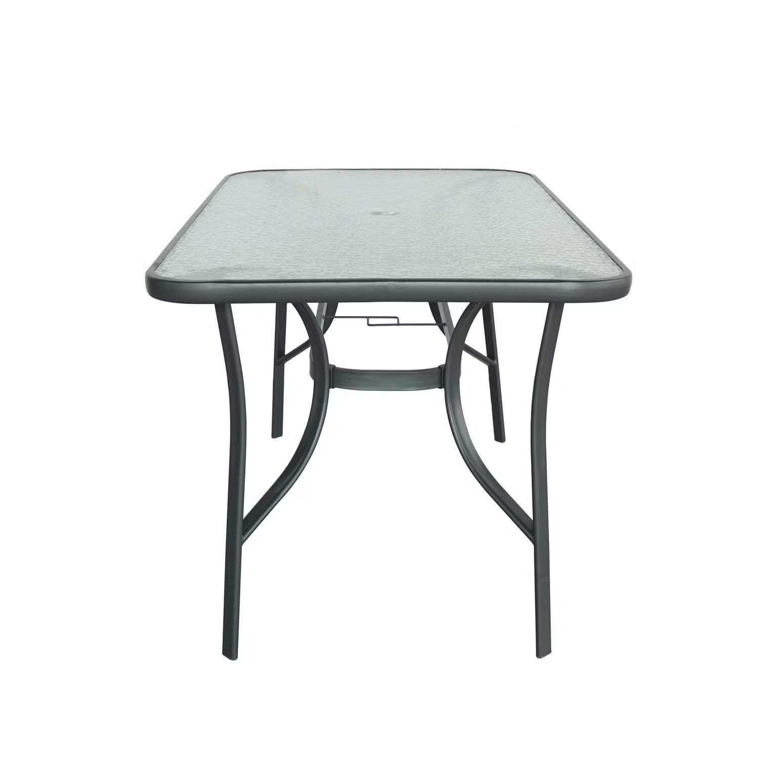 Kara Dining Set, Seating for 6 with Glass Top Table & Black Chairs