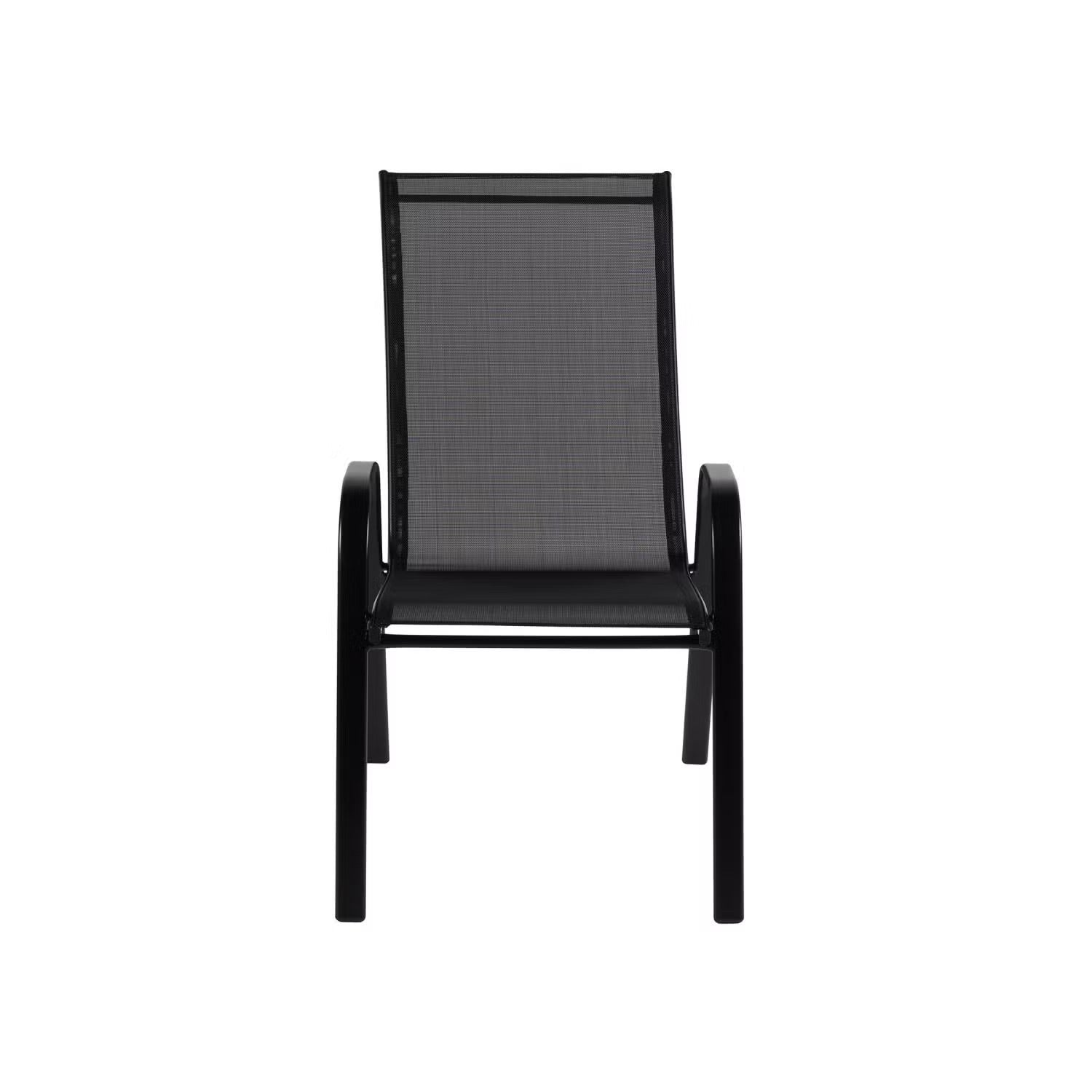 Kara Dining Set, Seating for 6 with Glass Top Table & Black Chairs