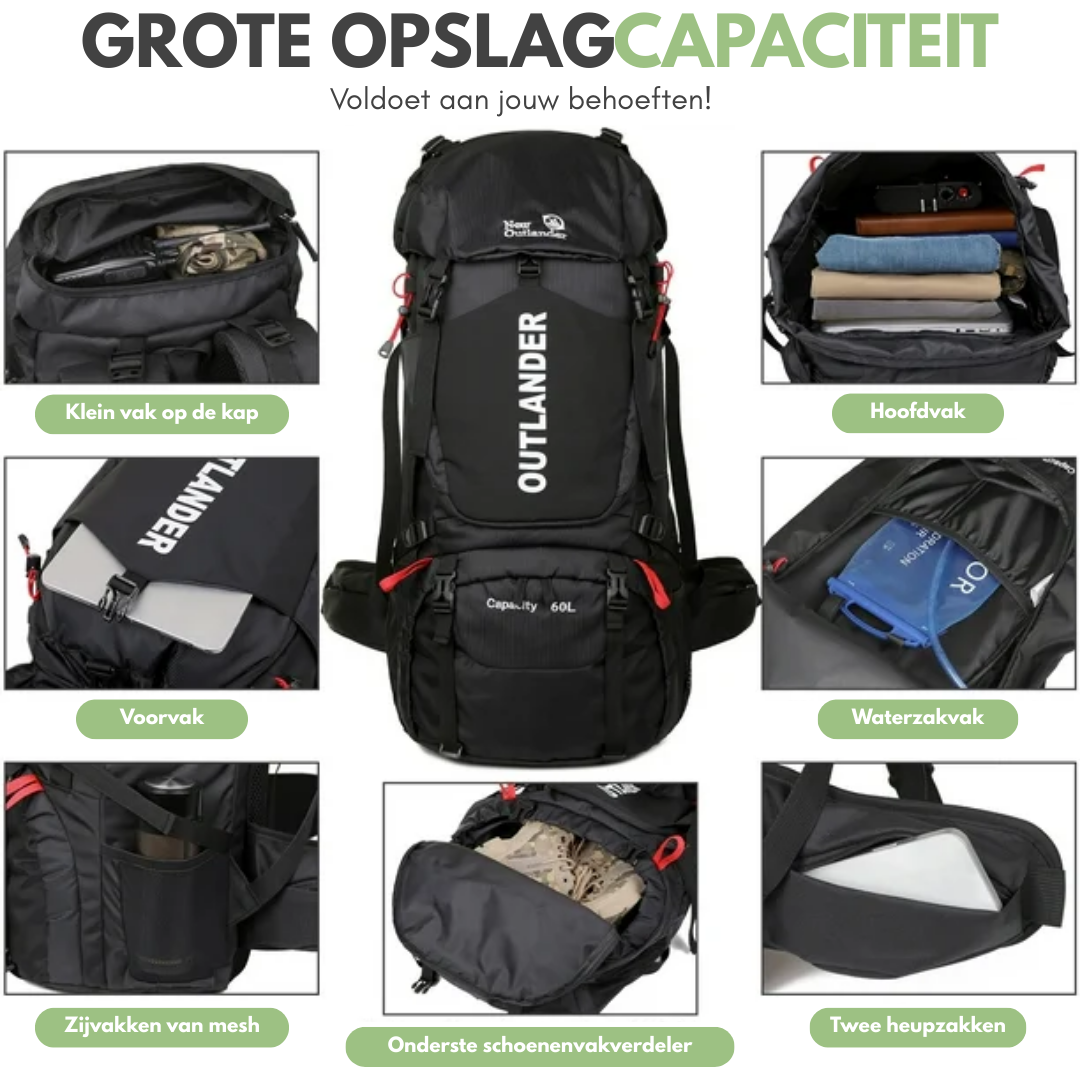 OutdoorHaven Backpack 60L - Rugzak - Waterdicht