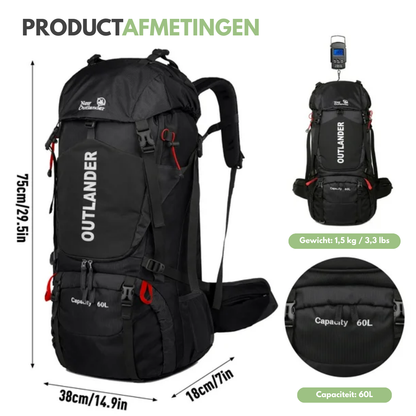 OutdoorHaven Backpack 60L - Rugzak - Waterdicht