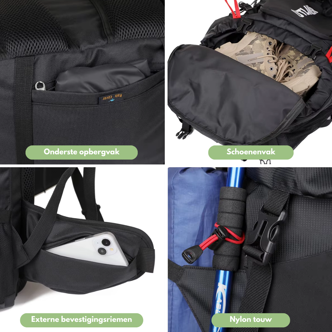 OutdoorHaven Backpack 60L - Rugzak - Waterdicht