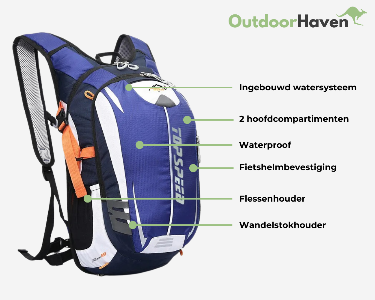 Premium Fiets- & Wandelrugzak - OutdoorHavenNL
