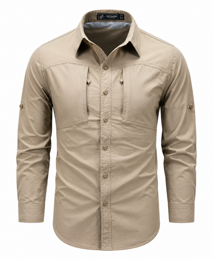 Heren Outdoor Shirt - Ademend Sneldrogend - Lange Mouw Wandelen