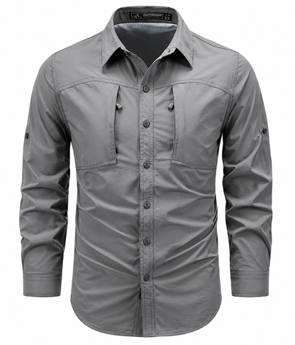 Heren Outdoor Shirt - Ademend Sneldrogend - Lange Mouw Wandelen