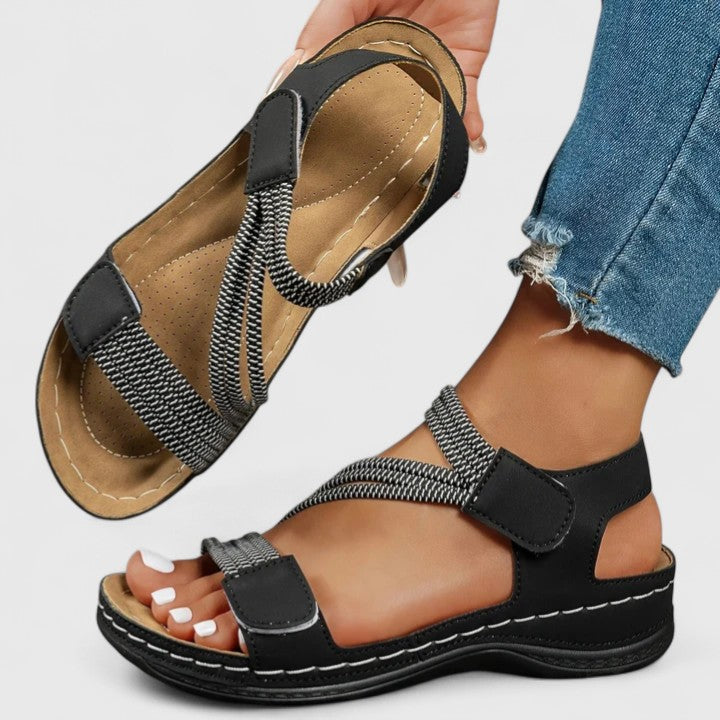 Dames sandalen | Comfortsandalen met gevlochten banden