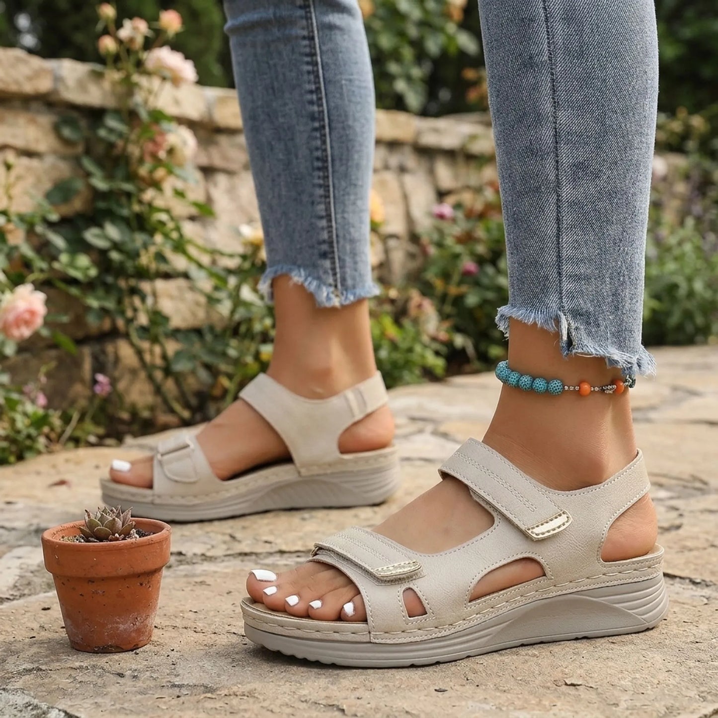 Dames sandalen | Comfortsandalen met verstelbare banden