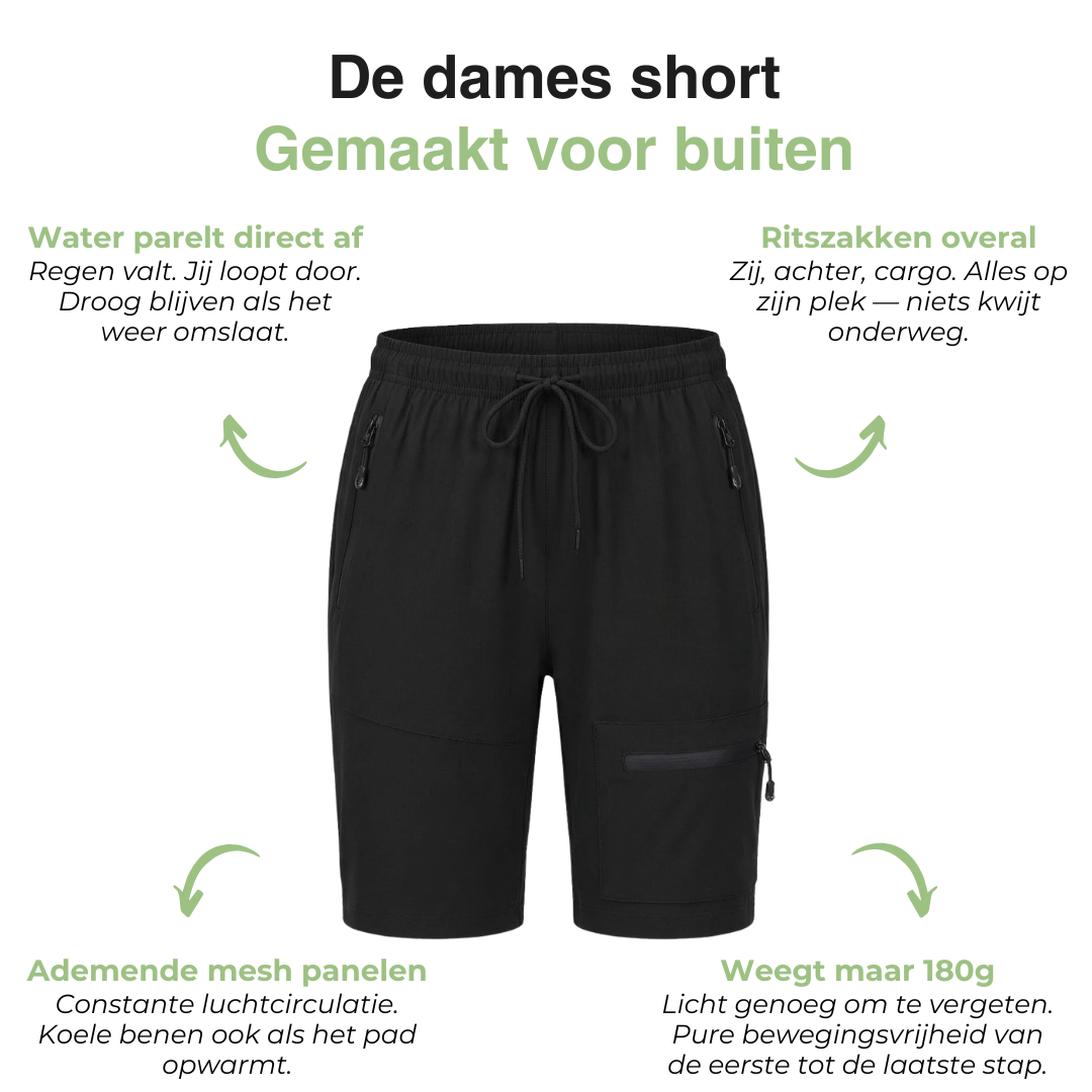 Dames Wandelshort - Waterafstotend - Sneldrogend Ritszakken