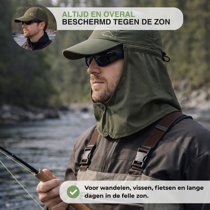 Visserspet met Nekflap - UV Zonbescherming - Sneldrogend