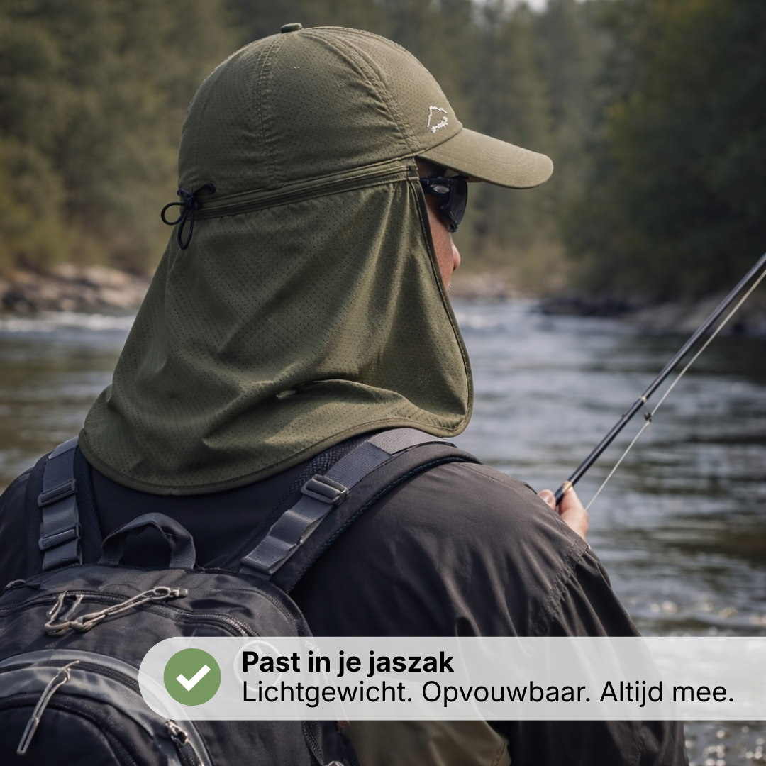 Visserspet met Nekflap - UV Zonbescherming - Sneldrogend