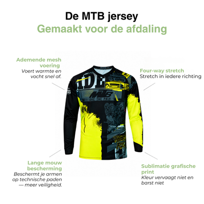 MTB Downhill Jersey Lange Mouw - Ademend Mesh Mountainbike Shirt - Racing