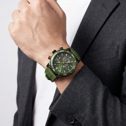 Horloge heren | Sport chronograaf met siliconen band Chronex