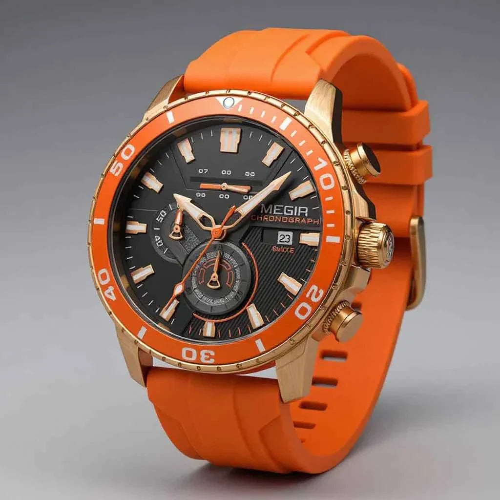 Horloge heren | Sport chronograaf met siliconen band Chronex