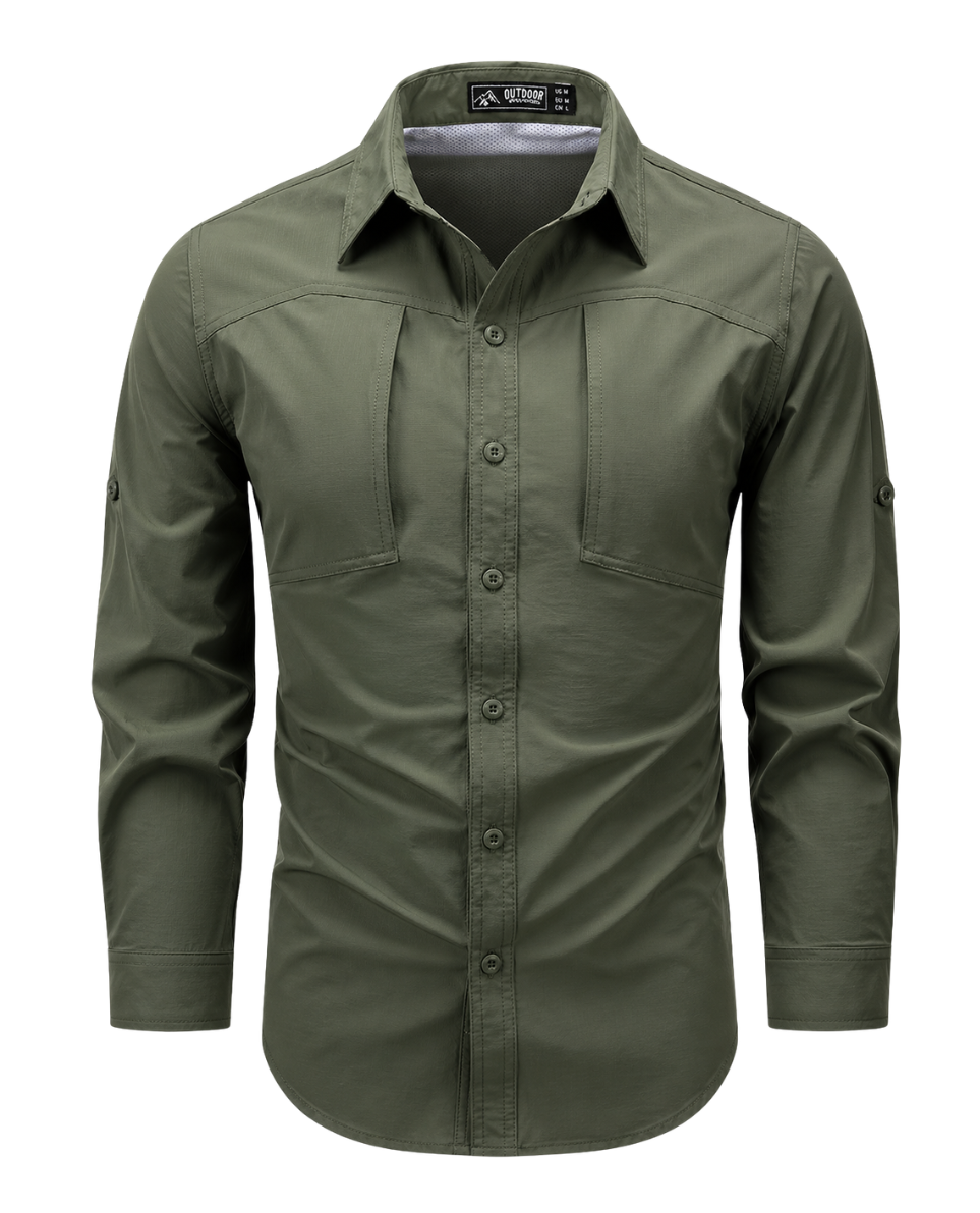Heren Outdoor Shirt - Ademend Sneldrogend - Lange Mouw Wandelen