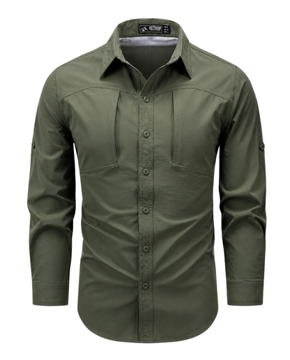 Heren Outdoor Shirt - Ademend Sneldrogend - Lange Mouw Wandelen