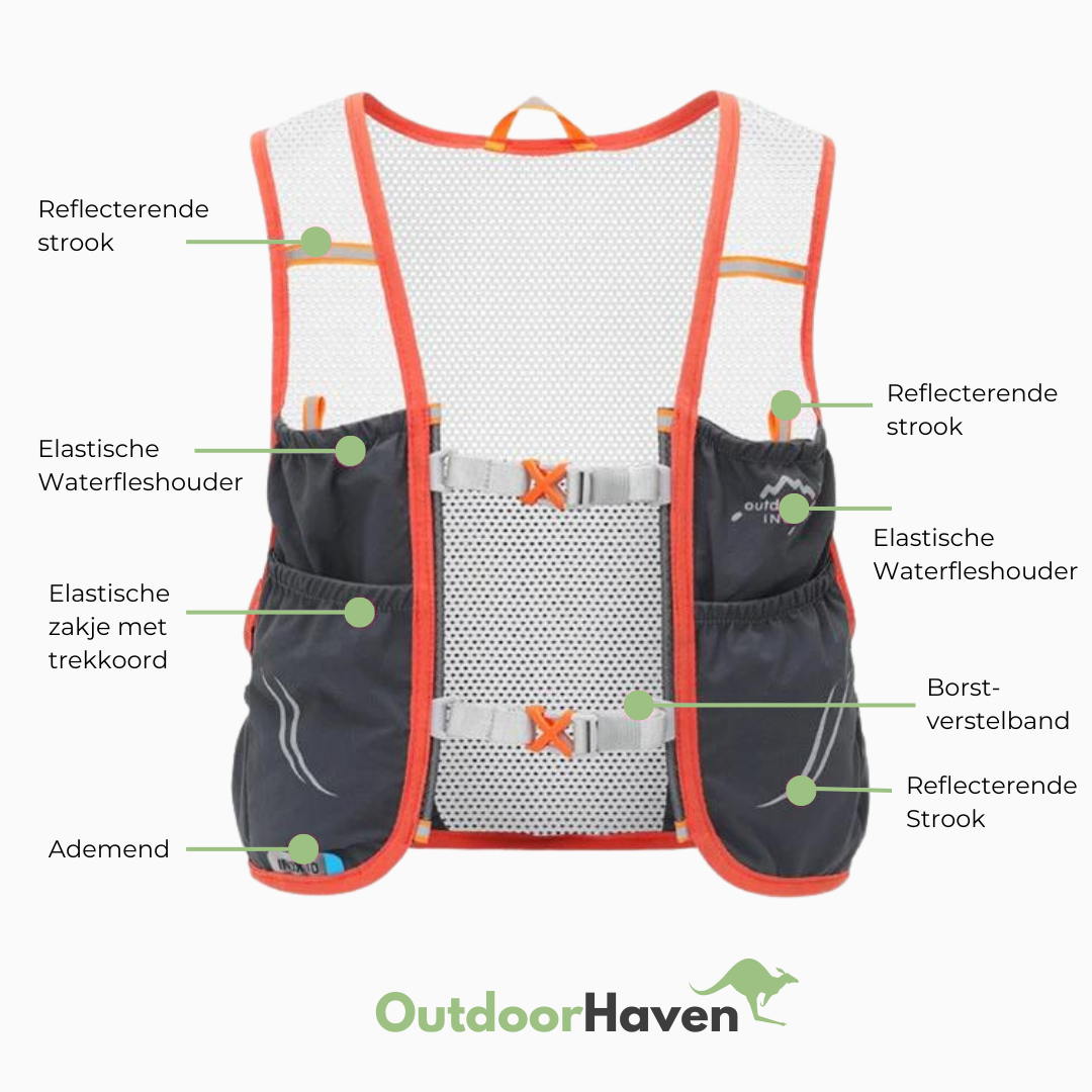 Trailrunvest - Inclusief 2 Soft Flasks - OutdoorHavenNL