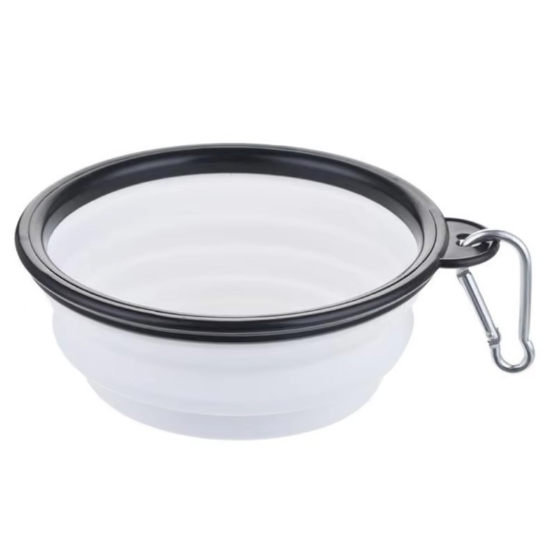Portable silicone pet bowl with collapsible design for convenient on-the-go meals