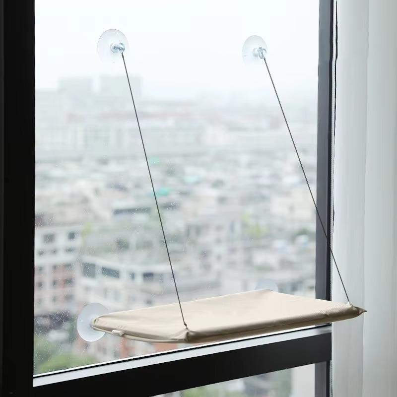 Window Hammock with Suction Cups and Plush Bed for Cats to Rest