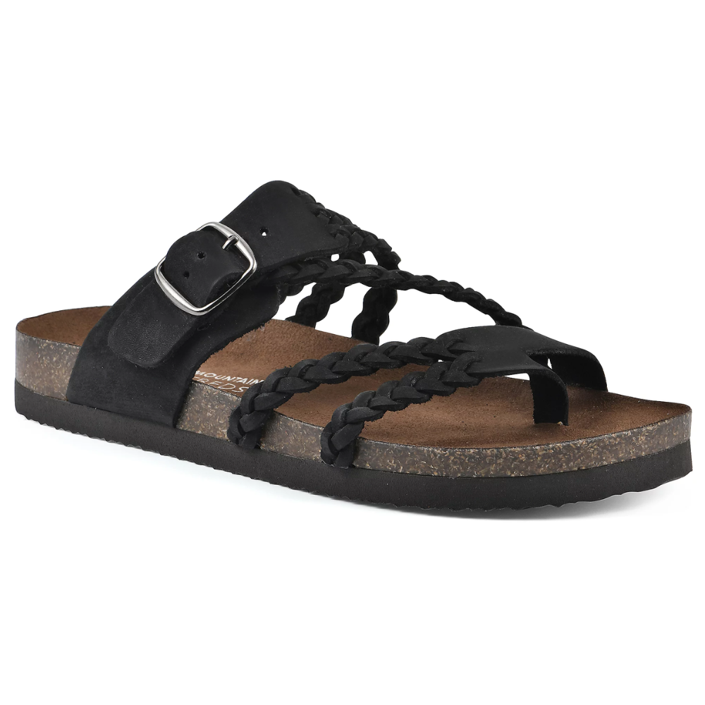 Slippers dames | Gevlochten teenslippers met verstelbare gesp