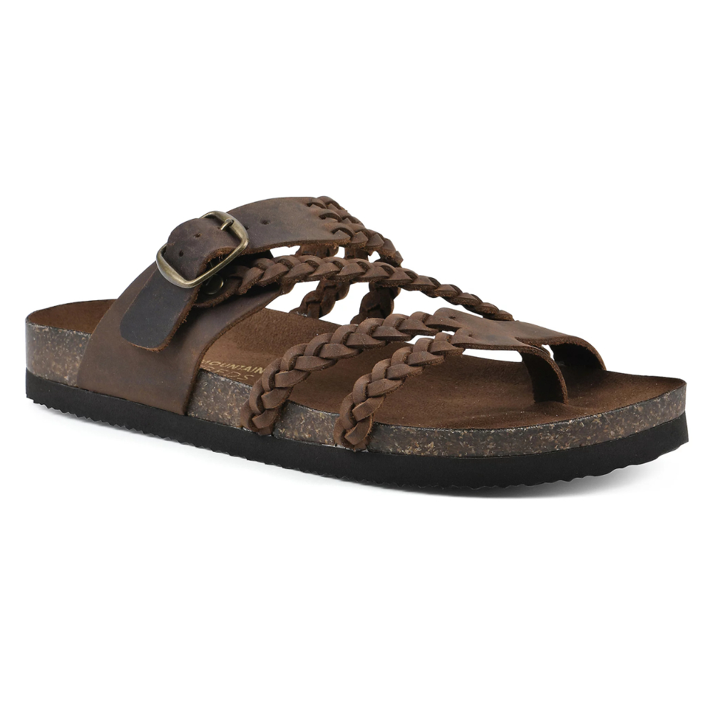 Slippers dames | Gevlochten teenslippers met verstelbare gesp