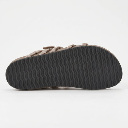 Slippers dames | Gevlochten teenslippers met verstelbare gesp