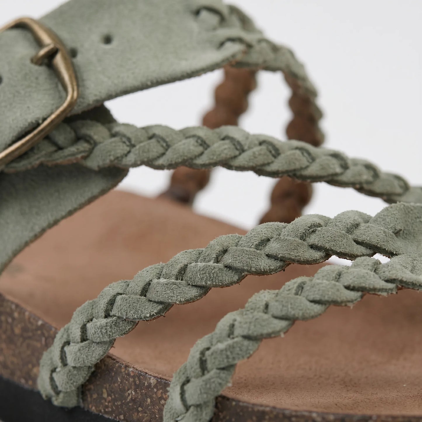 Slippers dames | Gevlochten teenslippers met verstelbare gesp