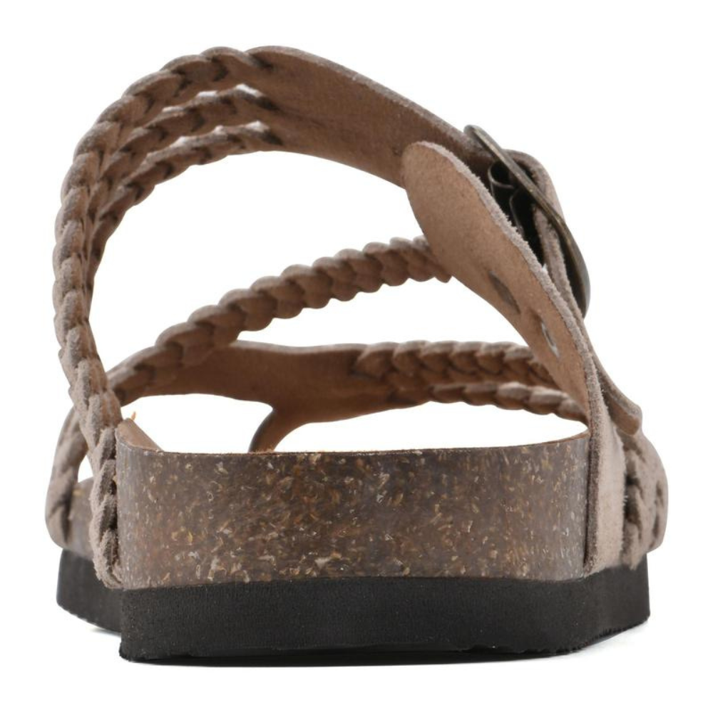 Slippers dames | Gevlochten teenslippers met verstelbare gesp